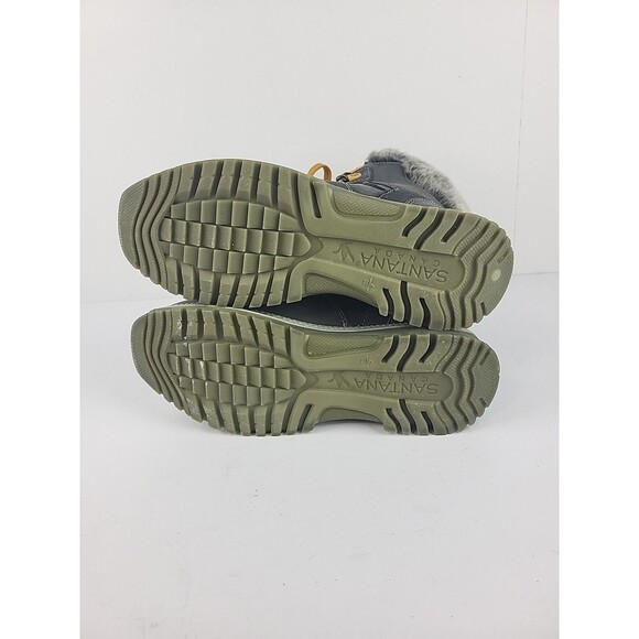 Santana Canada Milly Boots Waterproof Leather Faux fur Gray Size 8.5 - Picture 13 of 14